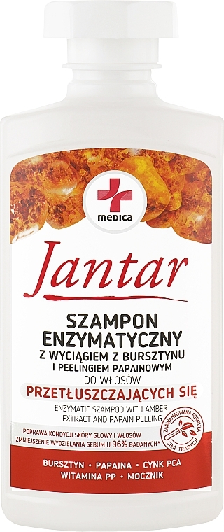 Szampon z wyciągiem z bursztynu do włosów zniszczonych - Ideepharm Jantar Medica Shampoo With Amber Extract — Zdjęcie N1