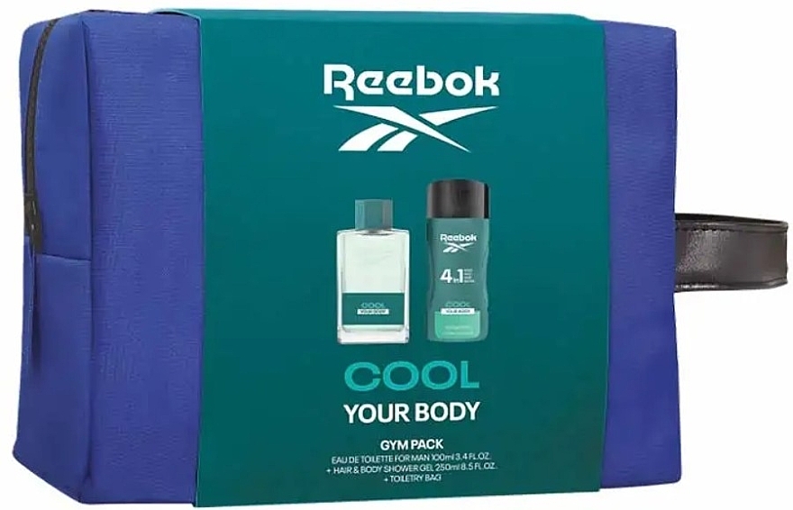 Reebok Cool Your Body - Zestaw (edt/100ml + sh/gel/250ml + bag/1pcs) — Zdjęcie N1