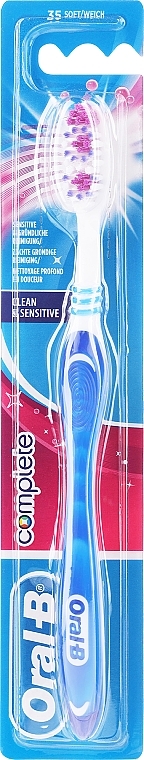 Szczoteczka do zębów, miękka, ciemnoniebieska - Oral-B Complete Clean&Sensitive Soft Toothbrush — Zdjęcie N1