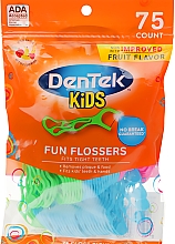 Kup Nici do czyszczenia zębów z uchwytem, 75 szt. - DenTek Kids Wild Fruit Fun Flossers