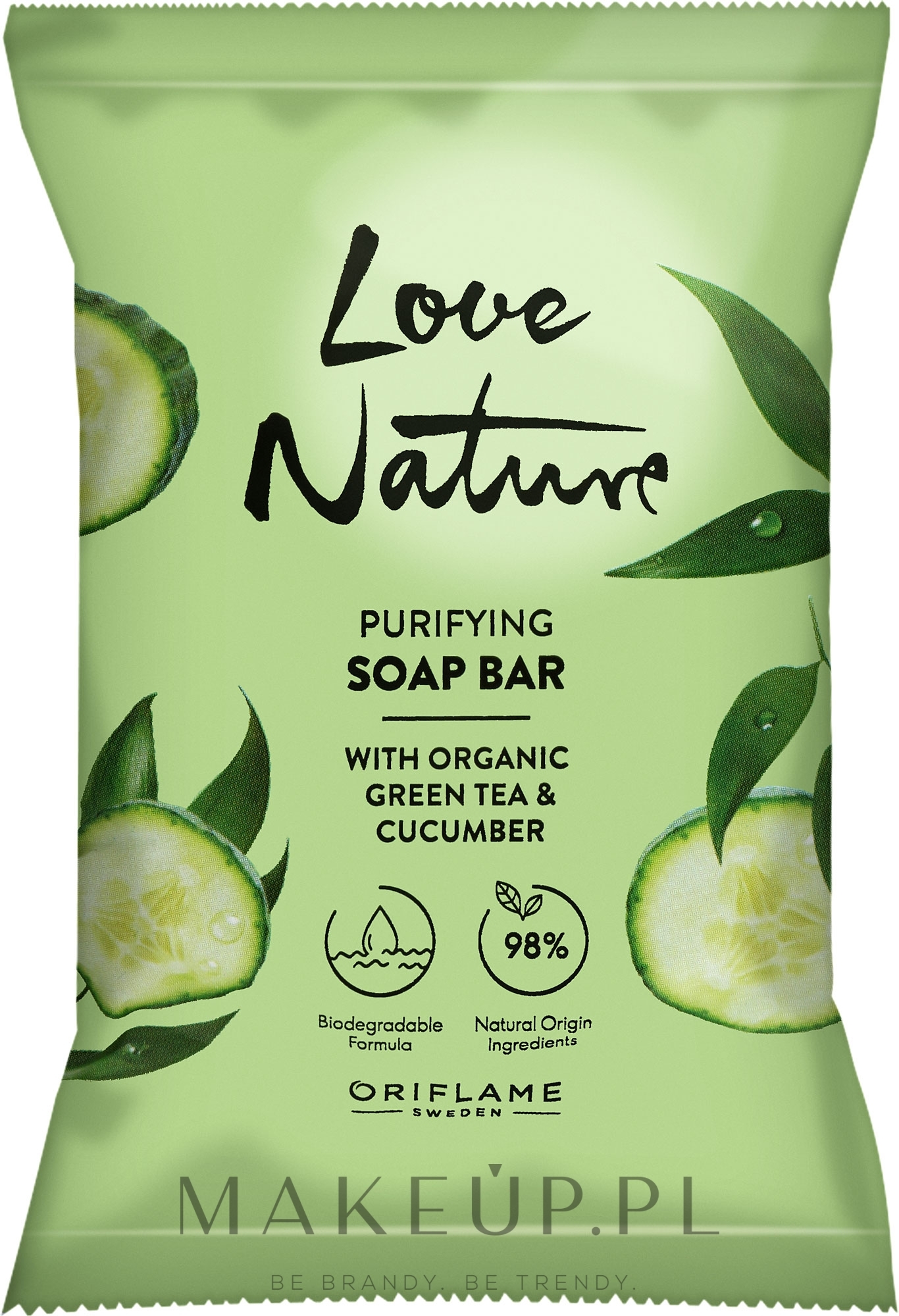 Mydło w kostce Zielona herbata i ogórek - Oriflame Love Nature Soap — Zdjęcie 75 g