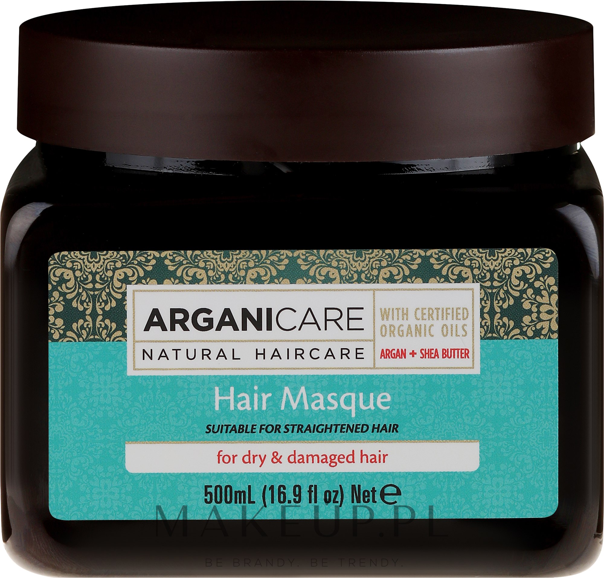 Maska do włosów suchych i zniszczonych z masłem shea - Arganicare Shea Butter Hair Masque For Dry Damaged Hair — Zdjęcie 500 ml