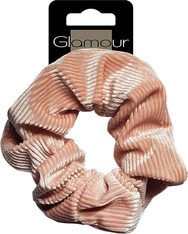 Gumka-scrunchie do włosów, 417672, różowa - Glamour — Zdjęcie N1