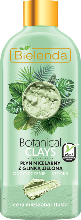 Płyn micelarny z glinką zieloną do cery mieszanej i tłustej Oczyszczenie i detoks - Bielenda Botanical Clays — Zdjęcie N1