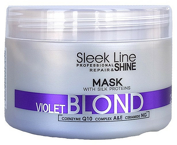 Maska do włosów blond podkreślająca chłodne tony - Stapiz Sleek Line Violet Blond Mask