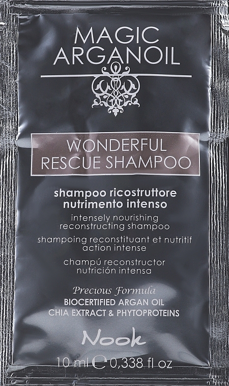 Odbudowujący, ekstra odżywczy szampon - Nook Magic Arganoil Wonderful Rescue Shampoo (próbka) — Zdjęcie N1