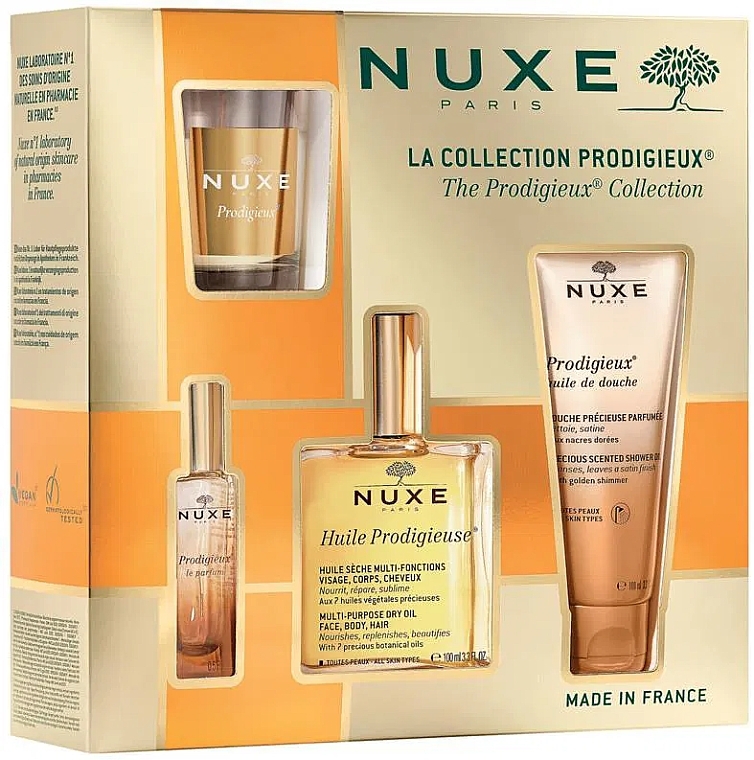 Nuxe Prodigieux - Zestaw (perf/15ml + oil/100ml + sh/gel/100ml + candle/70g) — Zdjęcie N1