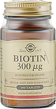 Suplement diety Biotyna, 300 mcg - Solgar — Zdjęcie N1