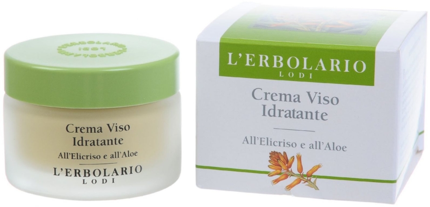 Krem nawilżający do twarzy Kocanki i aloes - L'Erbolario Crema Viso Idratante all'Elicriso e all' Aloe — Zdjęcie N1