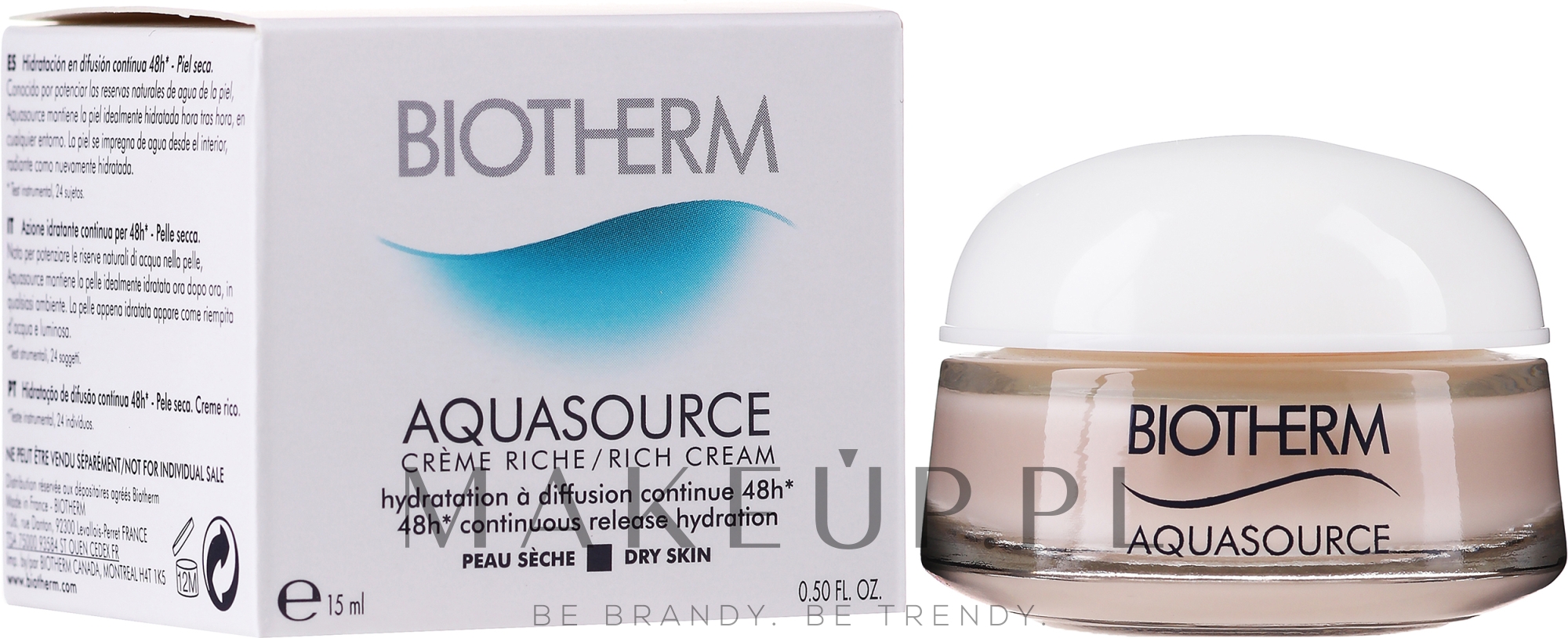 PREZENT! Głęboko nawilżający krem do twarzy - Biotherm Aquasource Rich Cream — Zdjęcie 15 ml