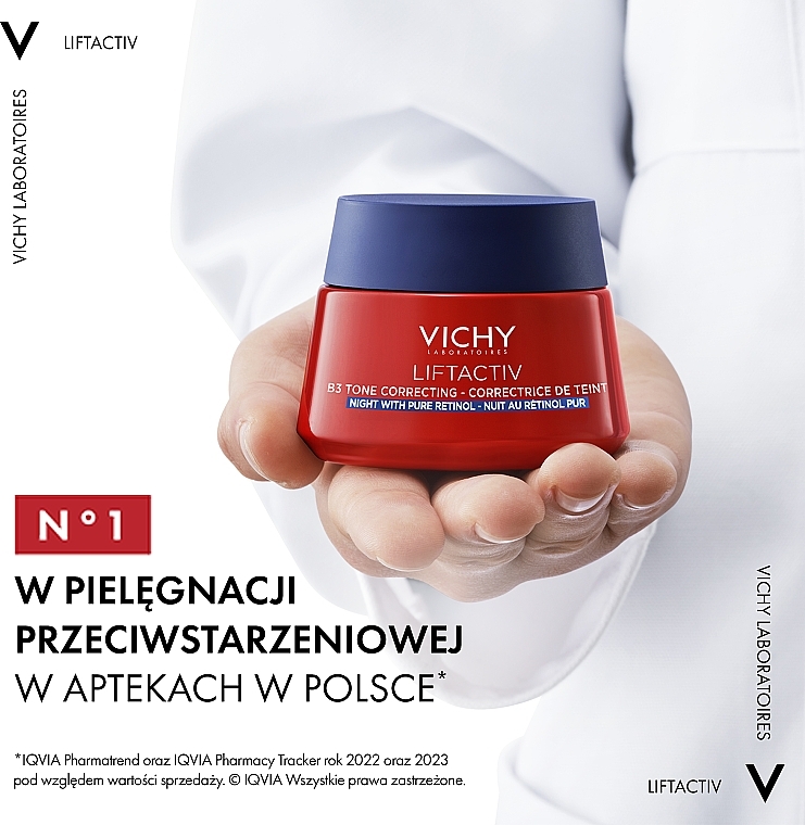 Krem przeciwstarzeniowy na noc do korekcji plam starczych z retinolem - Vichy LiftActiv B3 — Zdjęcie N3