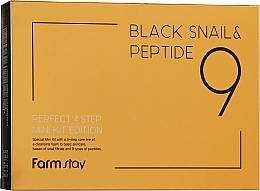 Kup Zestaw miniaturowy z peptydami - Farmstay Black Snail & Peptide9 Perfect 4 Step Mini Kit Edition (cl/foam/30ml + ton/30ml + cr/20ml + ser/13ml)