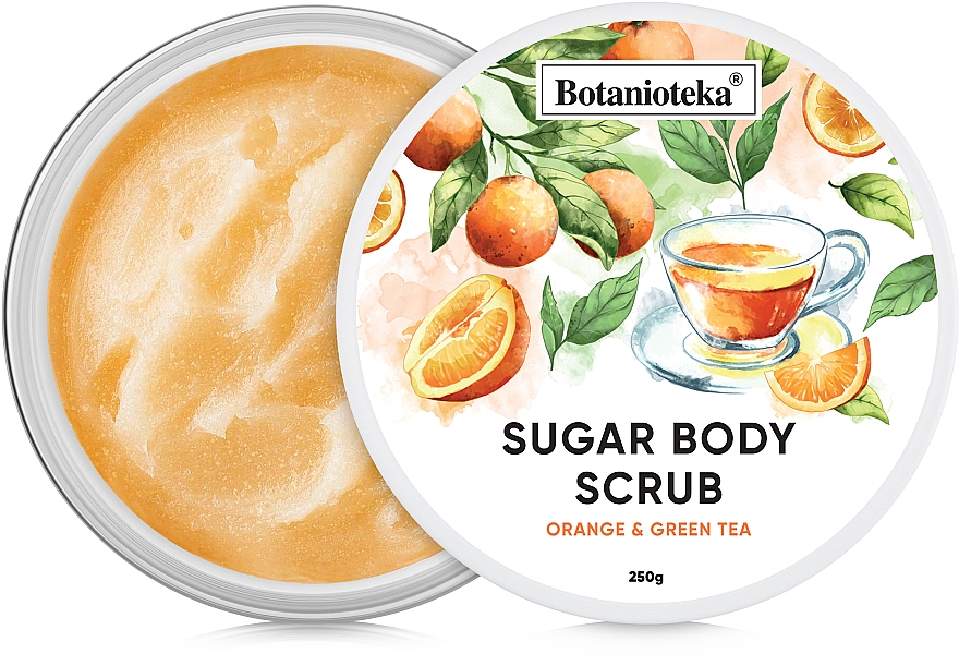 Cukrowy peeling do ciała Pomarańczowa i zielona herbata	 - Botanioteka Sugar Body Scrub Orange & Green Tea — Zdjęcie N1