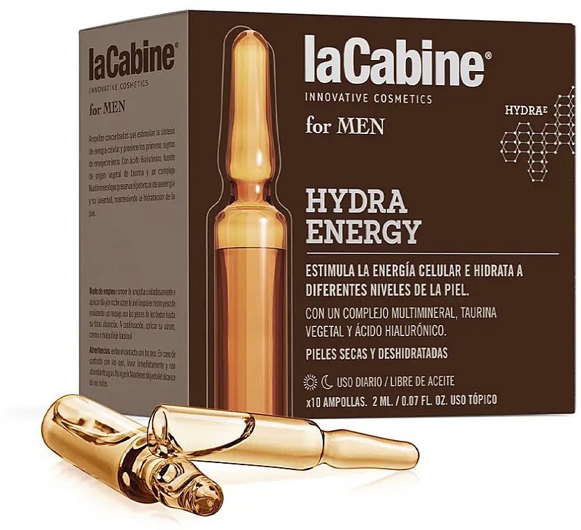 Ampułki tonizujące do twarzy - La Cabine For Men Hydra Energy Ampoules — Zdjęcie N1