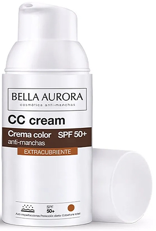 Depigmentujący krem CC do twarzy - Bella Aurora CC Cream Extra Covering SPF50+ — Zdjęcie N1