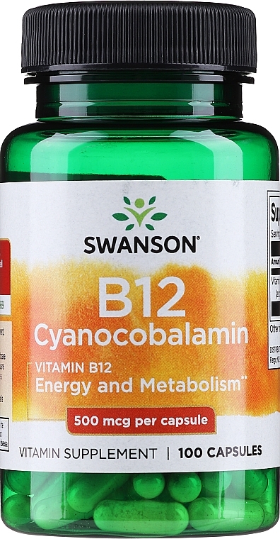 Suplement witaminy B-12, 500 mg - Swanson Vitamin B12 500 Mcg — Zdjęcie N1