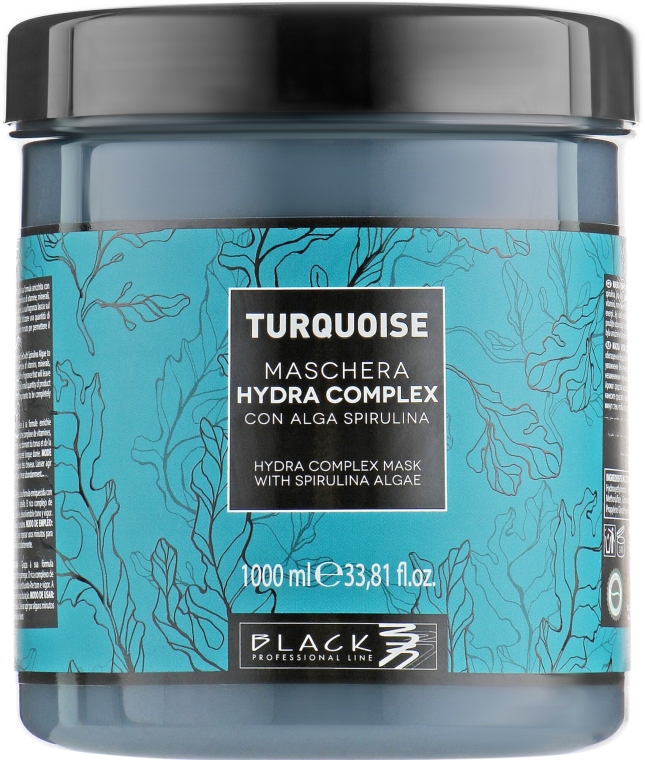 Nawilżająca maska do włosów ze spiruliną - Black Professional Line Turquoise Hydra Complex Mask — Zdjęcie N3