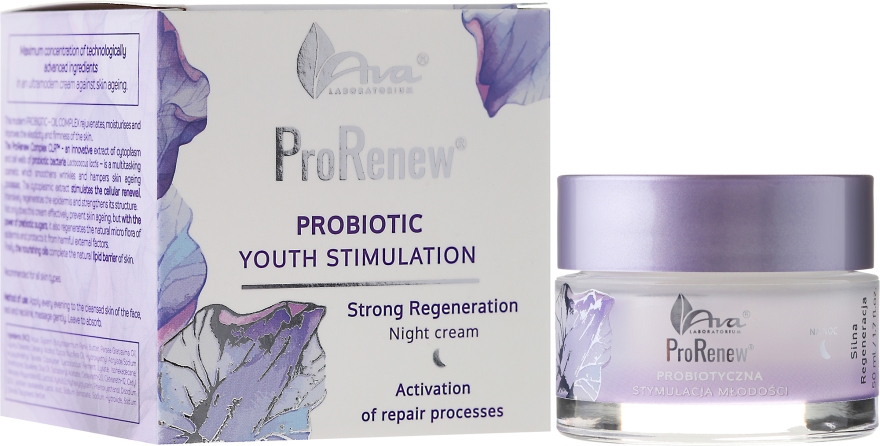 Krem do twarzy na noc Probiotyczna stymulacja młodości - Ava Laboratorium ProRenew — Zdjęcie N1