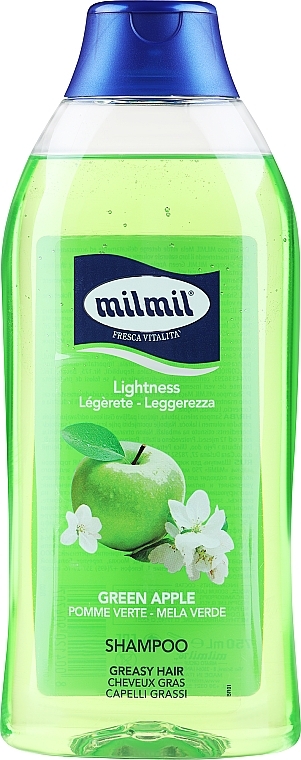 Szampon do tłustych włosów z ekstraktem z zielonego jabłka - Mil Mil — Zdjęcie N1