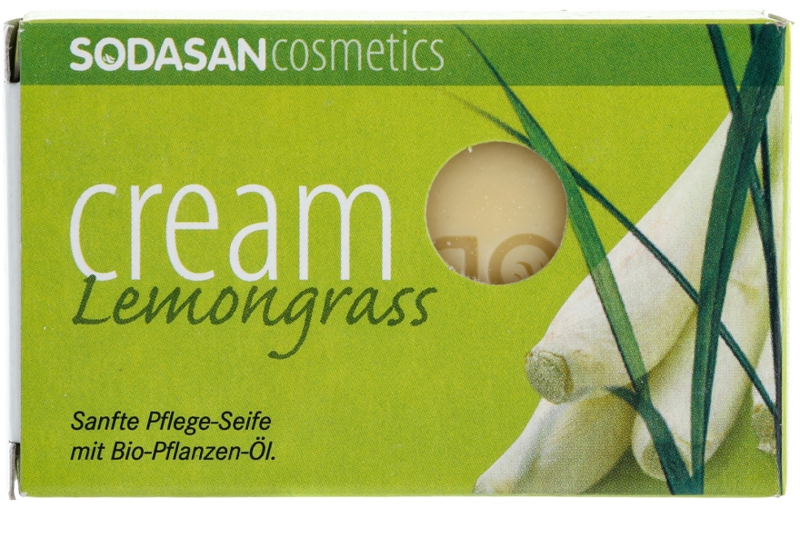 Kremowe mydło kosmetyczne Trawa cytrynowa - Sodasan Cream Lemongrass Soap — Zdjęcie N1