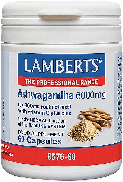 Suplement diety Ashwagandha - Lamberts Ashwagandha 6000 Mg — Zdjęcie N1