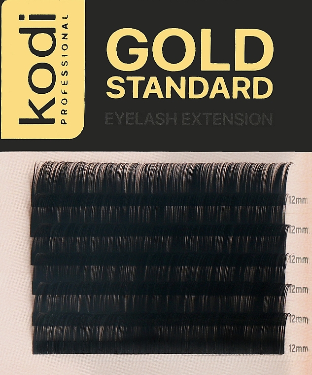 Sztuczne rzęsy Gold Standart C 0.07 (6 rzędów: 12 mm) - Kodi Professional — Zdjęcie N1