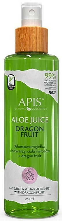 Aloesowy spray do twarzy, ciała i włosów ze smoczym owocem - APIS Professional Face, Body & Hair Aloe Mist With Dragon Fruit — Zdjęcie N1