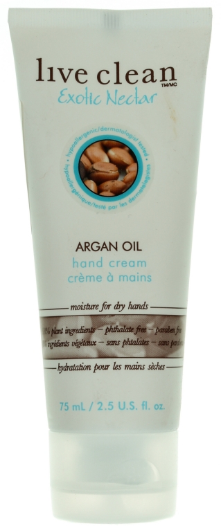 Nawilżający krem do rąk - Live Clean Exotic Nectar Argan Oil Replenishing Hand Cream