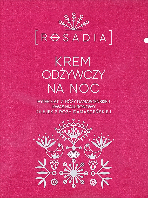 Odżywczy krem do twarzy na noc - Rosadia Face Night Cream (próbka) — Zdjęcie N1