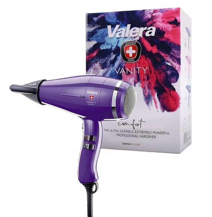 Profesjonalna suszarka do włosów z jonizacją - Valera Vanity Comfort Pretty Purple — Zdjęcie N2