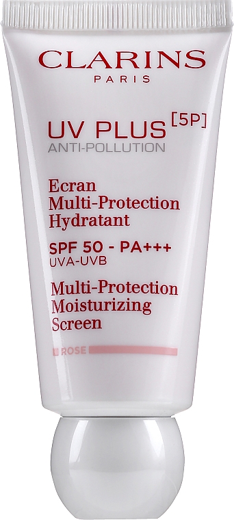 Nawilżająco-ochronny fluid do twarzy SPF 50 - Clarins UV Plus [5P] Anti-Pollution SPF 50 Rose — Zdjęcie N1