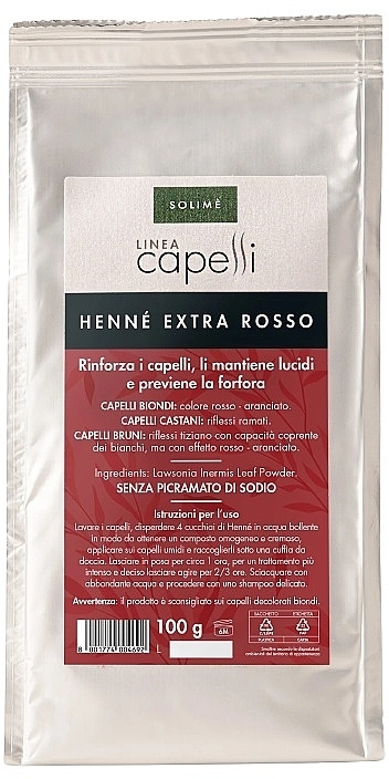 Henna do włosów - Solime Capelli Henne Extra Rosso — Zdjęcie N1