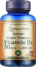 Kup Suplement diety Witamina D3, 50 mcg - Puritan's Pride Premium Sunvite Super-Potency Vitamin D3 2000 IU