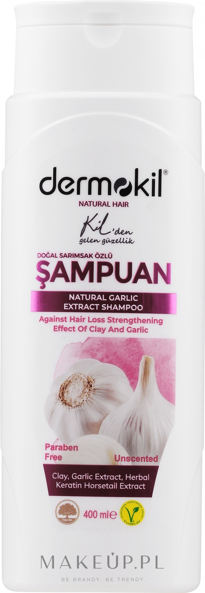 Wegański ziołowy szampon z wyciągiem z czosnku - Dermokil Vegan Herbal Shampoo With Garlic Extract — Zdjęcie 400 ml