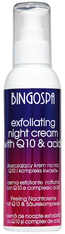 Złuszczający krem na noc z koenzymem Q10 i kompleksem kwasów - BingoSpa Exfoliating Night Cream — Zdjęcie N1