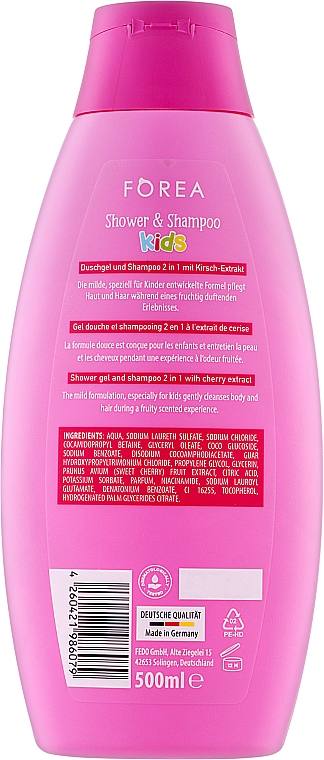 Szampon-żel pod prysznic o owocowym zapachu - Forea For Kids Shower & Shampoo — Zdjęcie N2