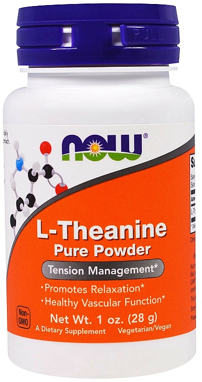 Suplement diety Teina w proszku - Now Foods L-Theanine Pure Powder — Zdjęcie N1