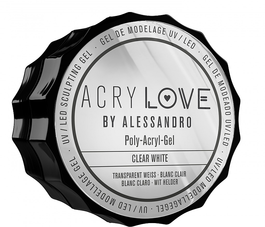 PRZECENA! Poliakrylowy żel do paznokci - Alessandro International AcryLove Poly-Acryl-Gel Clear White * — Zdjęcie N1