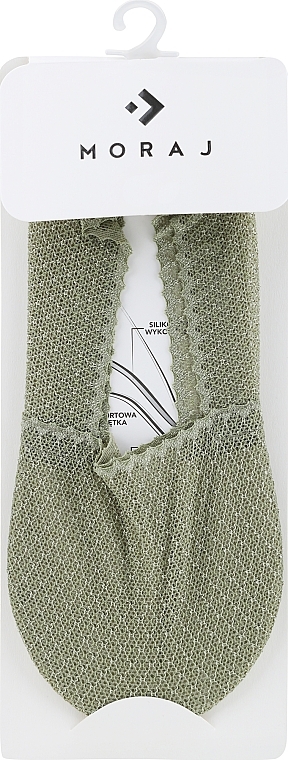 Damskie krótkie skarpetki z koronkowym wykończeniem, zielone, 1 para - Moraj — Zdjęcie N1