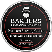 Kup Kojący krem do golenia - Barbers Premium Shaving Cream Sandalwood-Licorice Root