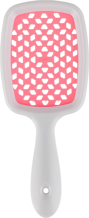 Szczotka do włosów, biała z jasnoróżowymi zębami - Kodi Professional Soft Touch Hairbrush — Zdjęcie N2