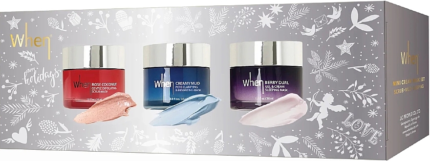 PRZECENA! Zestaw do pielęgnacji twarzy - When Mini Cream Masks Trio Set Holiday Limited Edition (mask/3x30ml) * — Zdjęcie N2