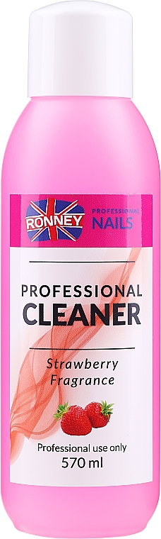PREZENT! Płyn do odtłuszczania paznokci Truskawka - Ronney Professional Nail Cleaner Strawberry — Zdjęcie N2