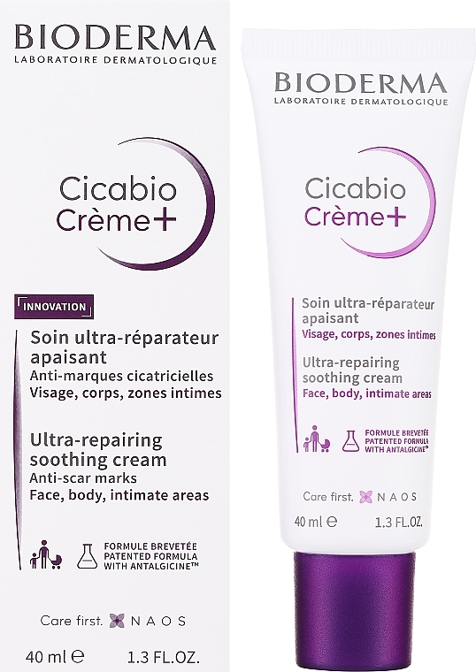 Ultranaprawczy krem kojący do twarzy, ciała i stref intymnych - Bioderma Cicabio Crem+ Ultra-Repairing Soothing Cream — Zdjęcie N2