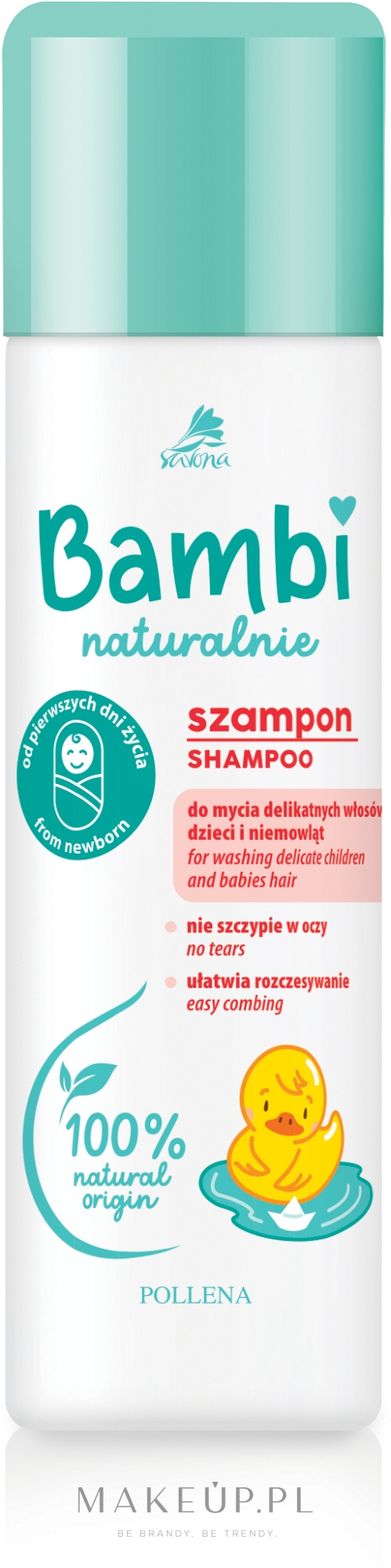 Szampon do mycia delikatnych włosów dzieci i niemowląt - Pollena Savona Bambi Naturalnie Shampoo — Zdjęcie 150 ml