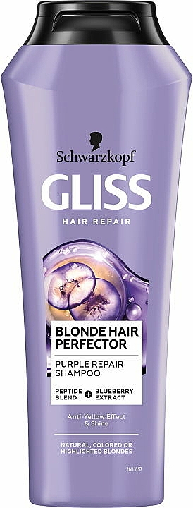 Regenerujący szampon do włosów blond i rozjaśnianych - Gliss Kur Blonde Hair Perfector Purple Repair Shampoo