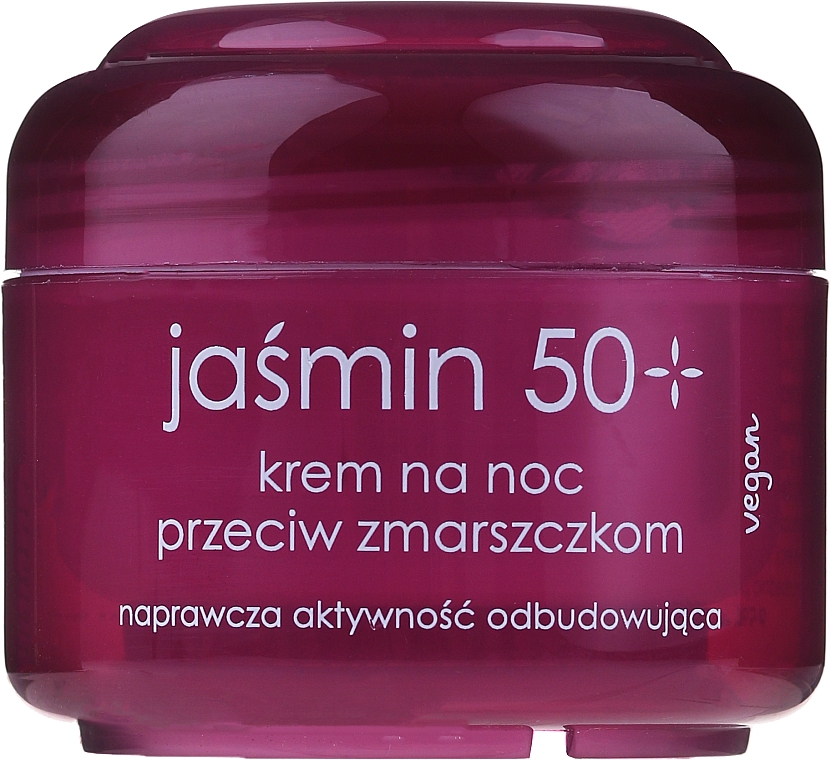 Jaśminowy krem na noc przeciw zmarszczkom 50+ - Ziaja Jasmine 50+ Night Cream