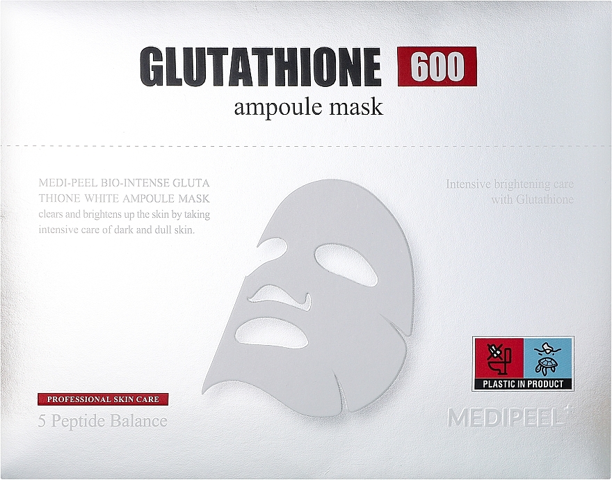 Maska antyoksydacyjna z glutationem i witaminami - MEDIPEEL Bio-Intense Glutathione White Ampoule Mask — Zdjęcie N1