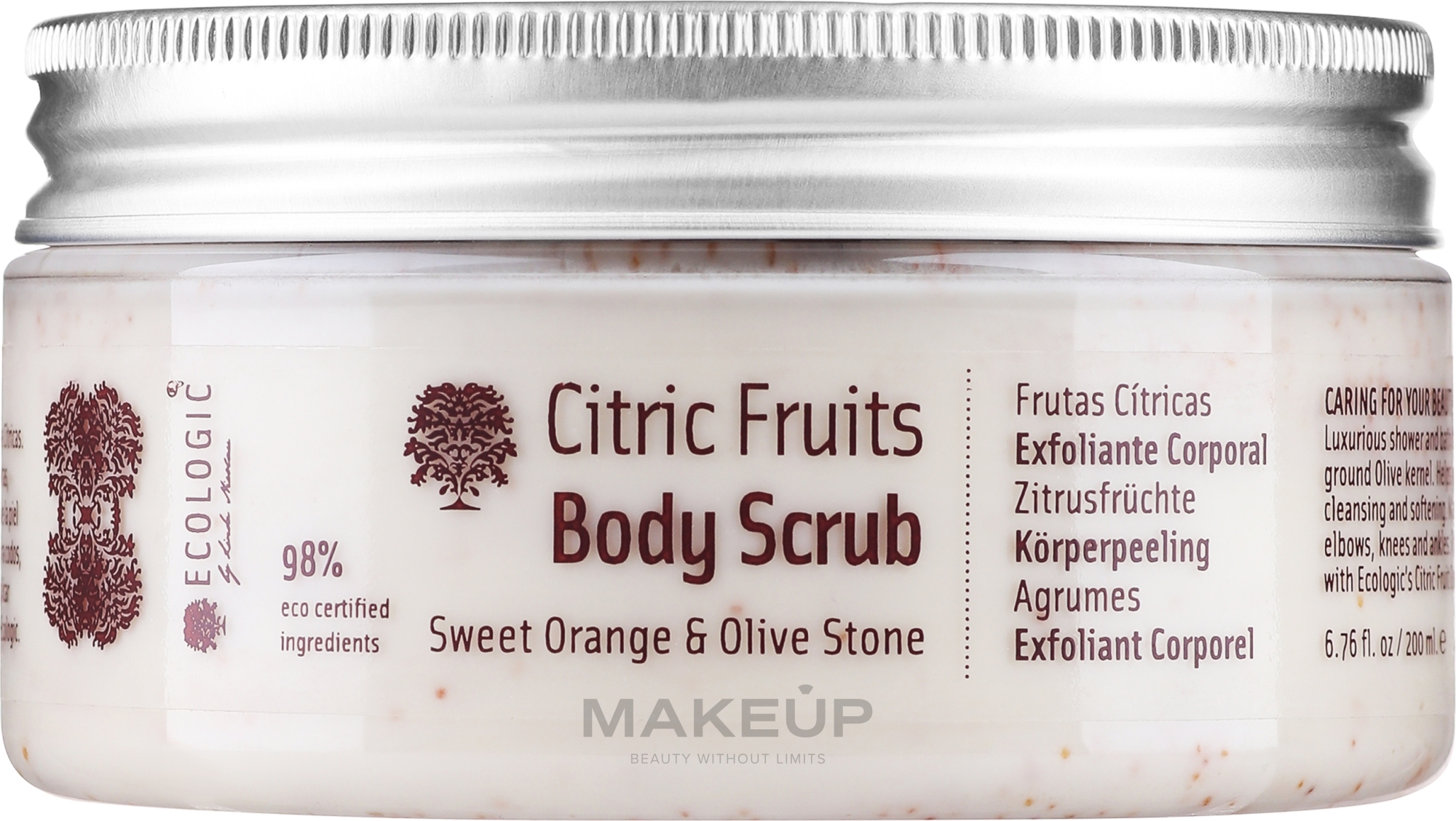 Peeling do ciała Słodka pomarańcza i nasiona oliwki - Ecologic Cosmetics Citric Fruits Body Scrub — Zdjęcie 200 ml