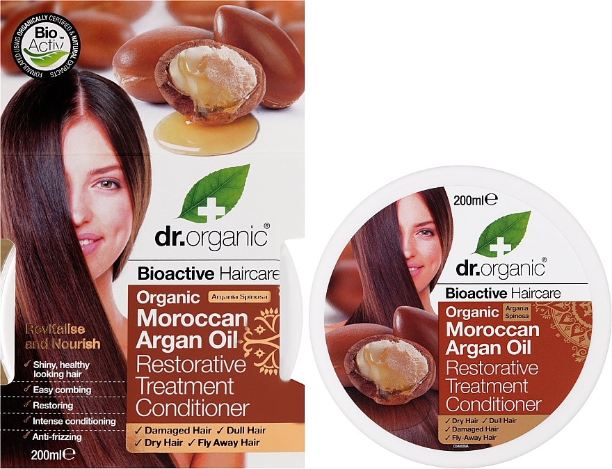 Regenerująca odżywka do włosów z olejem arganowym - Dr Organic Bioactive Haircare Moroccan Argan Oil Restorative Treatment Conditioner — Zdjęcie N2